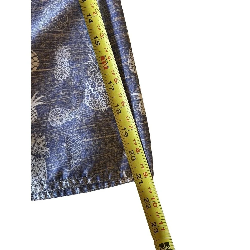 Nonwe Men’s 30 Board Shorts Blue Pineapple Print Swim Trunks Cargo Surf Beach